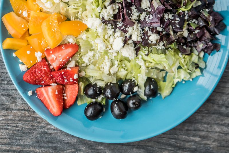 Greek Salad with feta cheese and olives at Marcos
